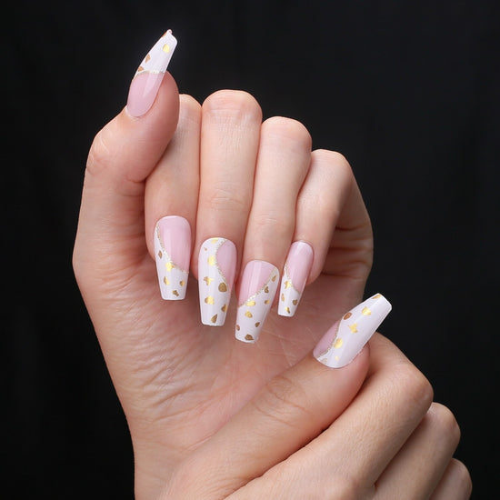 Faux Ongles Blanc et Or | OnglesOnline