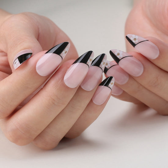 Faux Ongles French Noir et Blanc | OnglesOnline
