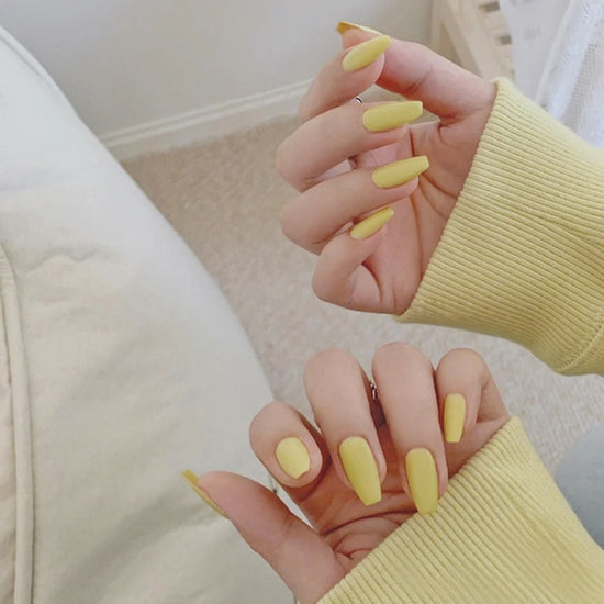 Faux Ongles Jaune Moutarde | OnglesOnline
