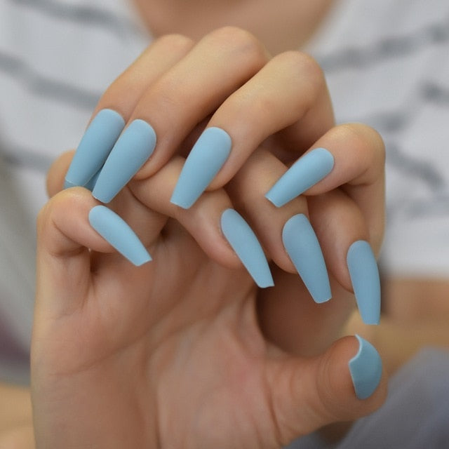 Faux Ongles Bleu Pastel | OnglesOnline