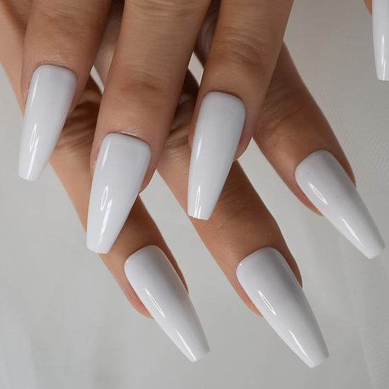 Faux Ongles Blanc Long | OnglesOnline