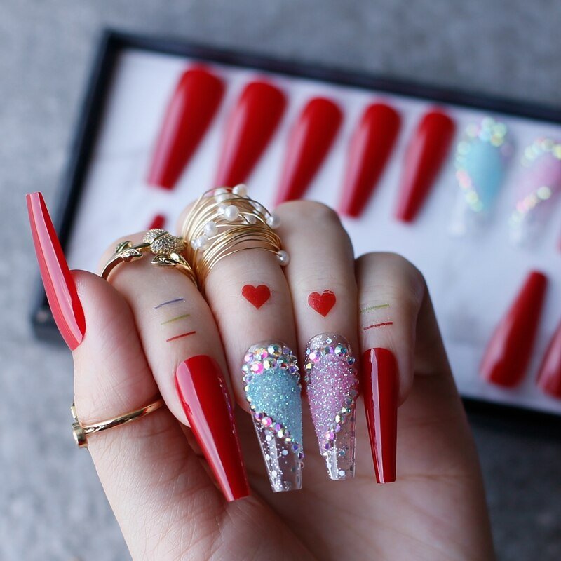 Faux Ongles Rouge