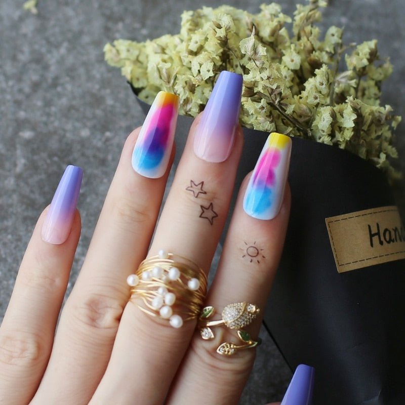 Faux Ongles Multicolore
