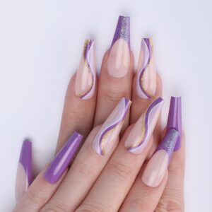 Faux Ongles Violet Motifs Transparent Faux Ongles Violet Motifs Transparent | OnglesOnline