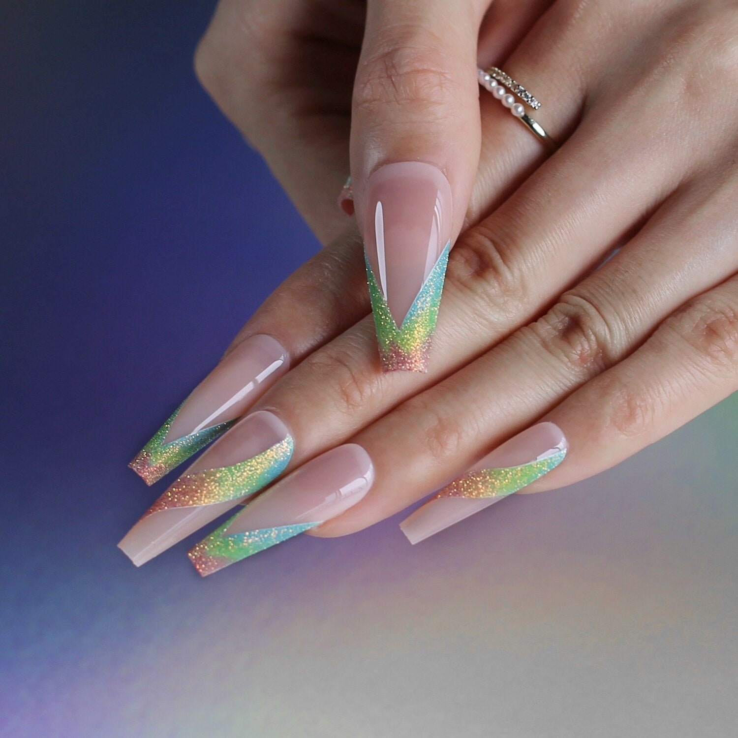 Faux Ongles Multicolore