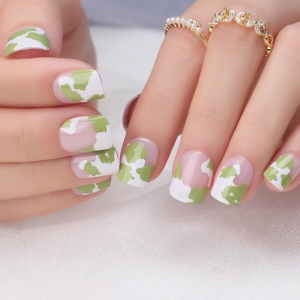 Faux Ongles Vert et Rose Faux Ongles Vert et Rose | OnglesOnline