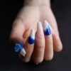 Faux Ongles Bleu et Blanc | OnglesOnline