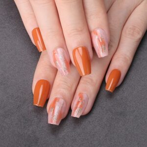 Faux Ongles Rouille à Strass | OnglesOnline