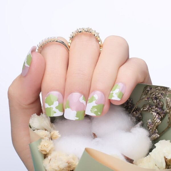 Faux Ongles Vert et Rose Faux Ongles Vert et Rose | OnglesOnline