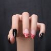 Faux Ongles Noir à Motifs Rouge Faux Ongles Transparent Noir et Rouge | OnglesOnline