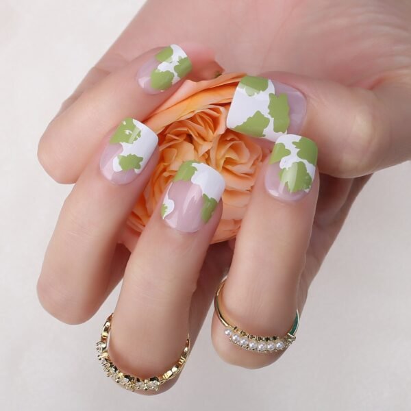Faux Ongles Vert et Rose Faux Ongles Vert et Rose | OnglesOnline