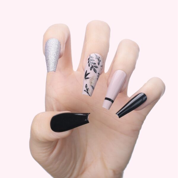 Faux Ongles Noir Pailletés | OnglesOnline
