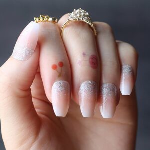 Faux Ongles Nude à Paillettes Faux Ongles Nude à Paillettes | OnglesOnline