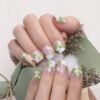 Faux Ongles Vert et Rose Faux Ongles Vert et Rose | OnglesOnline