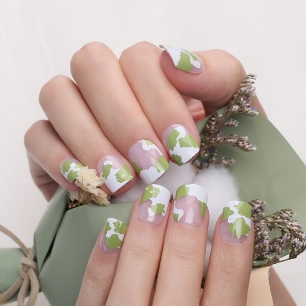 Faux Ongles Vert et Rose Faux Ongles Vert et Rose | OnglesOnline