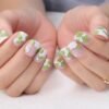 Faux Ongles Vert et Rose Faux Ongles Vert et Rose | OnglesOnline