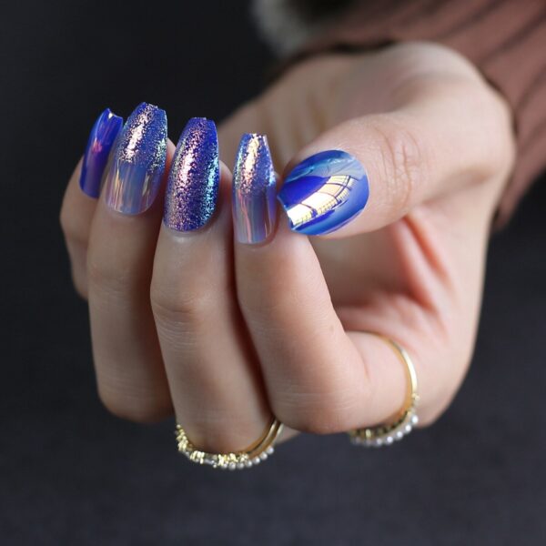 Faux Ongles Bleu Electrique Brillant | OnglesOnline