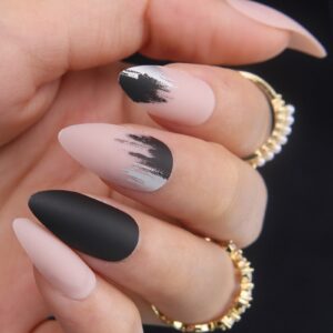 Faux Ongles Noir et Rose | OnglesOnline