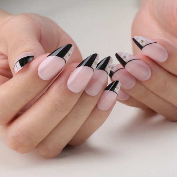 Faux Ongles French Noir et Blanc Faux Ongles French Noir et Blanc | OnglesOnline