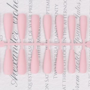 Faux Ongles Ballerine Rose Faux Ongles Ballerine Rose – 24 faux ongles ballerine longs rose uni mat | OnglesOnline