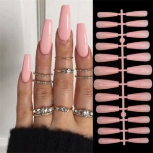Faux Ongles Rose Bonbon – faux ongles ballerine longs rose brillant | OnglesOnline
