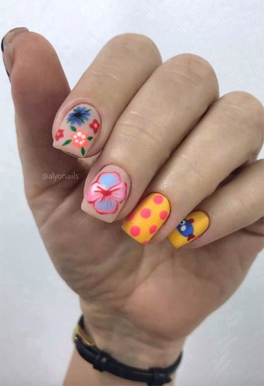 Ongles de Printemps inspirés de l'Art des Chats