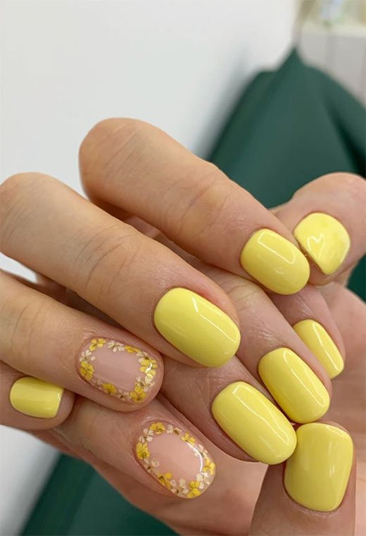 Ongles de Printemps Jaune Canari
