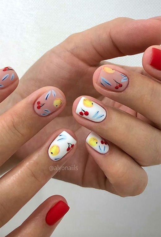 Ongles Cerise + Agrumes