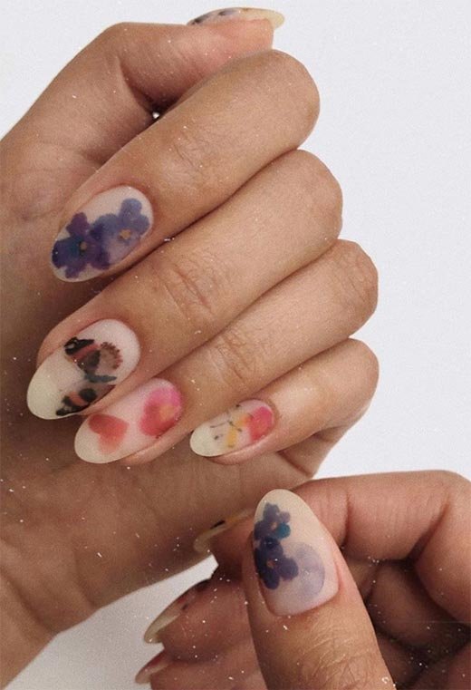 Ongles de Printemps à l'Aquarelle Florale
