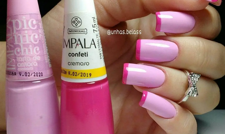 Ongles French Original Roses et Magenta