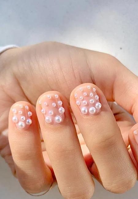 Ongles en Gel Détail de la perle