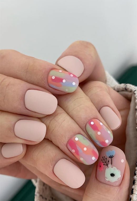 Ongles de Printemps Pastel Vifs
