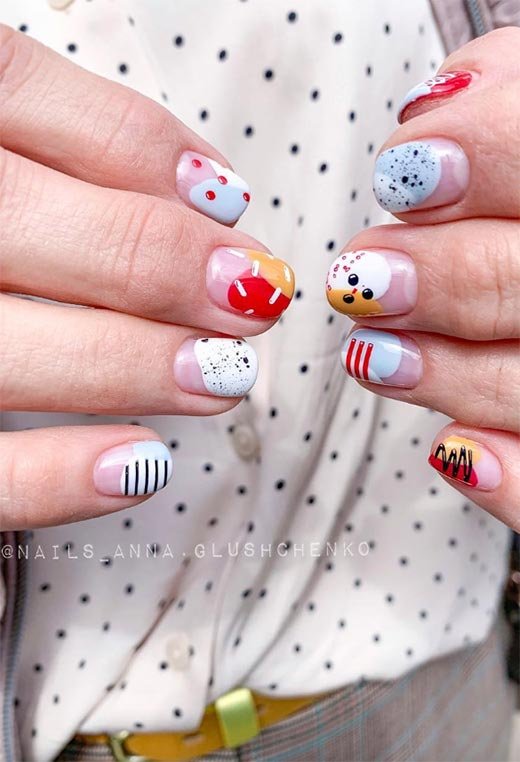Ongles de Printemps aux Motifs Audacieux