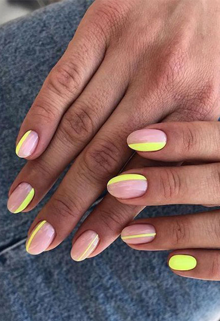 Ongles en Gel Nude et Néon