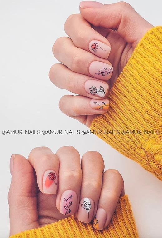 Ongles de Printemps Line Art