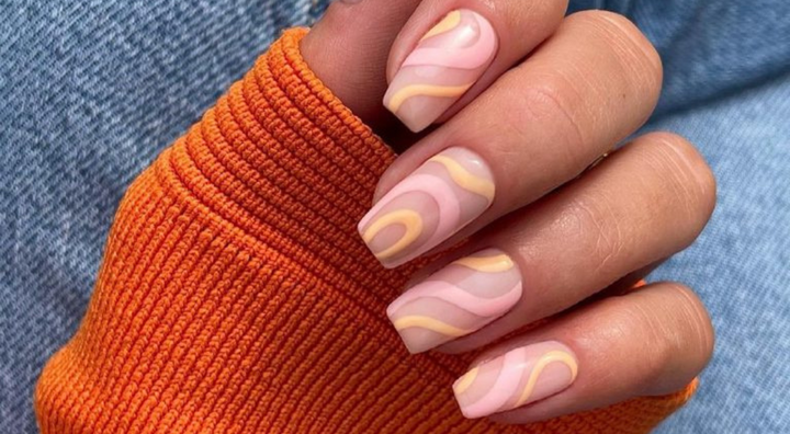 Idée d'Ongles Pastel Swirly Sorbet