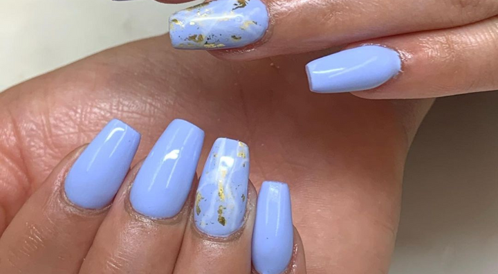 Idée d'Ongles Pervenche Pastel