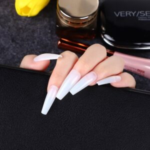 Faux ongles gel French blancs longs forme ballerine Faux Ongles Gel French | OnglesOnline